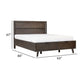 Cid Vein Queen Size Platform Bed Panel Headboard 2 Drawers Brown Acacia By Casagear Home BM317312