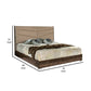 Cid Amy King Platform Bed Beige Eco Faux Leather Upholstery Brown Veneer By Casagear Home BM317314