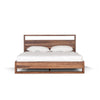 Lena California King Size Platform Bed Open Panel Headboard Walnut Brown By Casagear Home BM317315