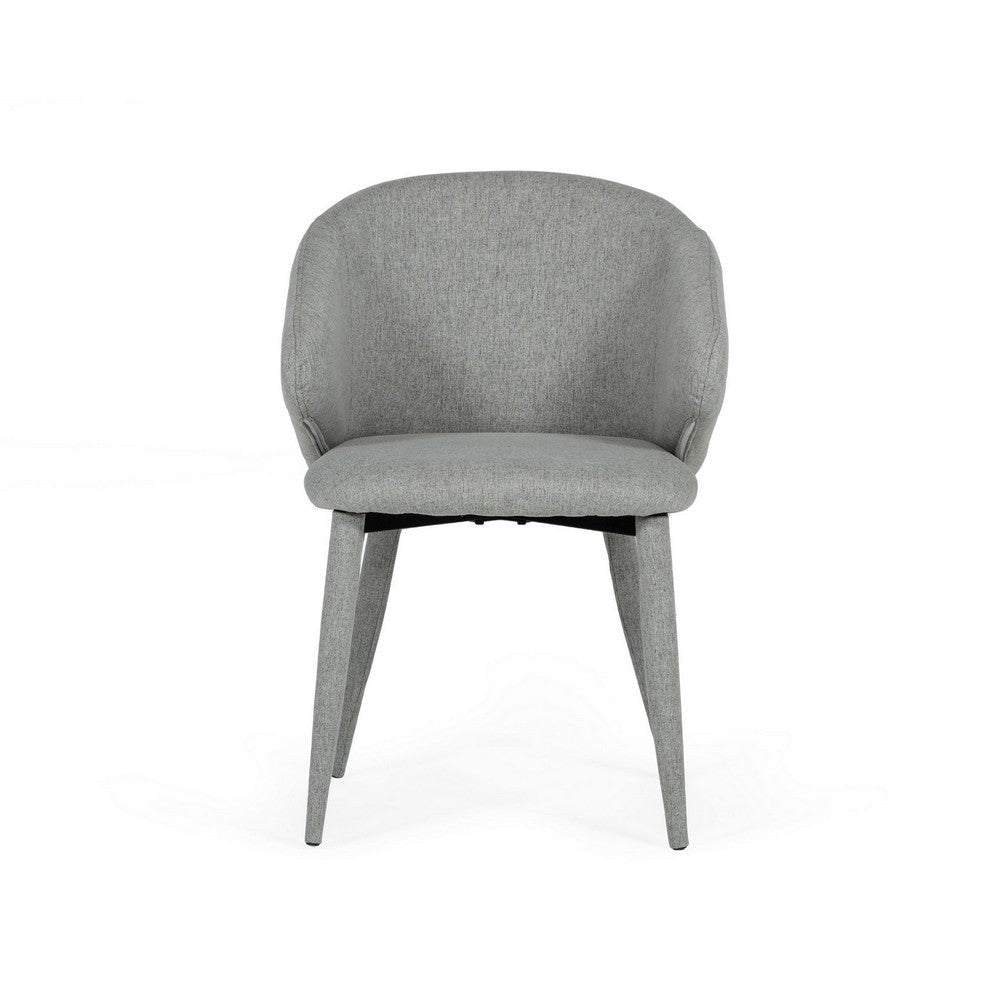 22 Inch Dining Side Chair Set of 2 Wingback Plush Gray Linen Upholstery By Casagear Home BM317316