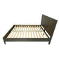 Cid Ohio Queen Size Platform Bed Panel Headboard with Gold Accents Brown By Casagear Home BM317321