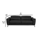 Reno Mave 80 Inch Sofa Chrome Flared Arms Plush Black Top Grain Leather By Casagear Home BM317326