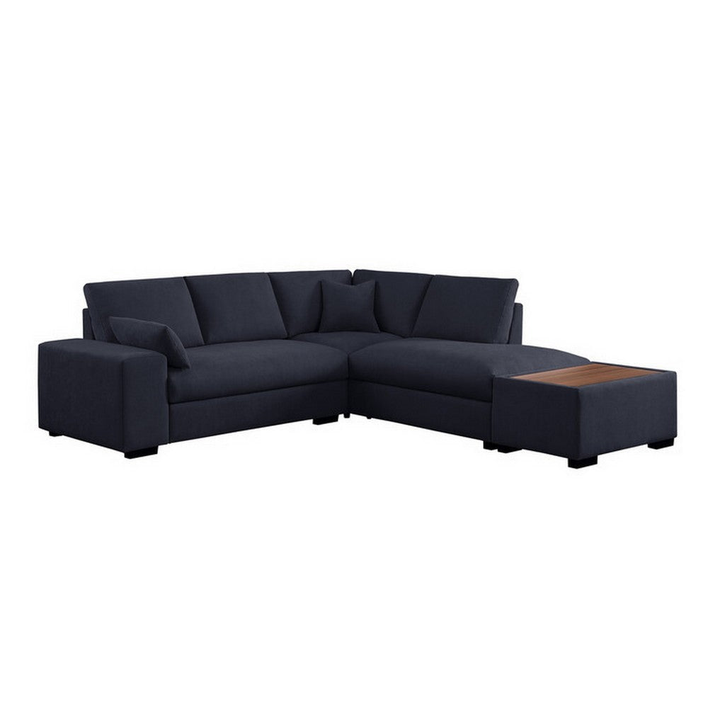 Eri 100 Inch Sectional Sofa Right Chaise Ottoman Pillows Dark Gray By Casagear Home BM317328