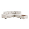 Eri 100 Inch Sectional Sofa Right Facing Chaise Ottoman Pillows Beige By Casagear Home BM317329