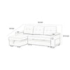 Lna 84 Inch Sectional Sofa Pull Out Bed Storage Chaise USB Beige Woven By Casagear Home BM317333