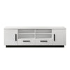 Sda 71 Inch TV Media Console Door Cabinets Drawers Black Handles White By Casagear Home BM317342