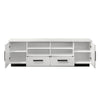 Sda 71 Inch TV Media Console Door Cabinets Drawers Black Handles White By Casagear Home BM317342