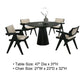 Bili 5pc Round Dining Table and 4 Armchairs Set Open Back Beige Black By Casagear Home BM317345