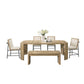 Meni 6pc Extendable Dining Table Set with 4 Chairs, Bench, Brown Wood By Casagear Home