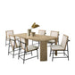 Meni 7pc Extendable Dining Table with 5 Chairs and Bench, Cream, Black By Casagear Home