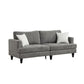 Lae 3 Piece Living Room Sofa Loveseat Chair Set 5 Pillows Gray Chenille By Casagear Home BM317349