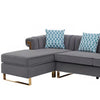 Ore 128 Inch Sectional Sofa with Double Chaise 5 Seater Gray Velvet By Casagear Home BM317350