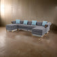 Ore 128 Inch Sectional Sofa with Double Chaise 5 Seater Gray Velvet By Casagear Home BM317350