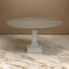 Sane 59 Inch Dining Table Round Top with Pedestal Base White Gray By Casagear Home BM317353