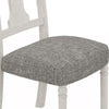 Sane 19 Inch Dining Side Chair Set of 2 Fiddleback White Wood Gray Linen By Casagear Home BM317354