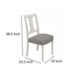 Sane 19 Inch Dining Side Chair Set of 2 Fiddleback White Wood Gray Linen By Casagear Home BM317354