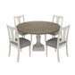 Sane 5pc Dining Table and Chair Set, Fiddleback, Round Top, Gray, White By Casagear Home