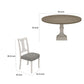 Sane 5pc Dining Table and Chair Set Fiddleback Round Top Gray White By Casagear Home BM317355