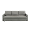 Dele 89 Inch Convertible Sleeper Sofa with Inner Storage Gray Linen By Casagear Home BM317358