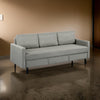 Dele 89 Inch Convertible Sleeper Sofa with Inner Storage Gray Linen By Casagear Home BM317358