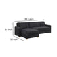 Masy 100 Inch Convertible Sleeper Sectional Sofa with Storage Chaise Black By Casagear Home BM317360