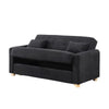 Masy 66 Inch Convertible Sleeper Sectional Loveseat with Storage Black By Casagear Home BM317362