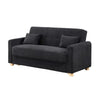 Masy 66 Inch Convertible Sleeper Sectional Loveseat with Storage, Black By Casagear Home