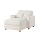 Masy 66 Inch Sleeper Sectional Lounge Chair Storage Chaise, White By Casagear Home