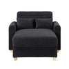 Masy 66 Inch Sleeper Sectional Lounge Chair Storage Chaise Black By Casagear Home BM317364