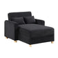 Masy 66 Inch Sleeper Sectional Lounge Chair Storage Chaise, Black By Casagear Home