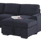 Leni 118 Inch Sleeper Sectional Sofa with Right Facing Chaise Gray Woven By Casagear Home BM317373