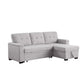 Lusy 85 Inch Reversible Sleeper Sectional Sofa Storage Chaise Light Gray By Casagear Home BM317375