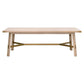 90 Inch Dining Table Rectangular Oak Veneer Top Gold Metal Brackets By Casagear Home BM317377