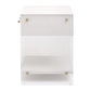 26 Inch Nightstand White Faux Shagreen Resin Drawer Acrylic Panel Legs By Casagear Home BM317378