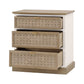 30 Inch Accent Cabinet 3 Brown Basket Woven Drawer Fronts Solid Oak Wood By Casagear Home BM317380