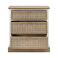 30 Inch Accent Cabinet 3 Brown Basket Woven Drawer Fronts Solid Oak Wood By Casagear Home BM317380