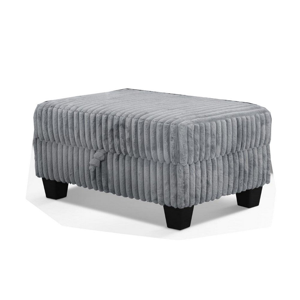 Ega 81 Inch Sectional Sofa Chaise Storage Ottoman Bluetooth Gray By Casagear Home BM317381