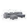 Ega 81 Inch Sectional Sofa Chaise Storage Ottoman Bluetooth Gray By Casagear Home BM317381