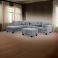 Ega 81 Inch Sectional Sofa Chaise Storage Ottoman Bluetooth Gray By Casagear Home BM317381