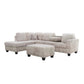 Ega 81 Inch Sectional Sofa Chaise Ottoman Bluetooth Speakers Beige By Casagear Home BM317383