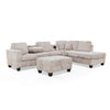 Ega 81 Inch Sectional Sofa, Chaise, Ottoman, Bluetooth Speakers, Beige By Casagear Home