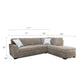 Rosy 77 Inch Sectional Sofa with L Shape Reversible Chaise Beige Chenille By Casagear Home BM317387