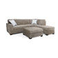 Rosy 77 Inch Sectional Sofa with Reversible Chaise, Ottoman, Beige Chenille By Casagear Home