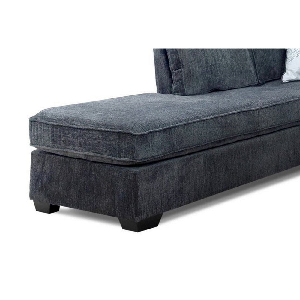 Rosy 77 Inch Sectional Sofa with L Shape Reversible Chaise Gray Chenille By Casagear Home BM317389