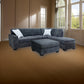 Rosy 77 Inch Sectional Sofa with Reversible Chaise Ottoman Gray Chenille By Casagear Home BM317390