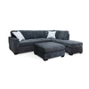 Rosy 77 Inch Sectional Sofa with Reversible Chaise, Ottoman, Gray Chenille By Casagear Home