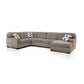 Zia 93 Inch Wide Sectional Sofa with Double Chaise Pillows Gray Chenille By Casagear Home BM317391