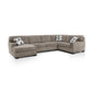 Zia 93 Inch Wide Sectional Sofa with Double Chaise, Pillows, Gray Chenille By Casagear Home