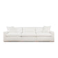 Dexy 84 Inch 3pc Modular Sectional Sofa, 2 Pillows, Ivory Teddy Fabric By Casagear Home