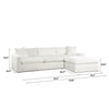 Dexy 119 Inch 4pc L Shape Modular Sectional Sofa Ivory Teddy Fabric By Casagear Home BM317396